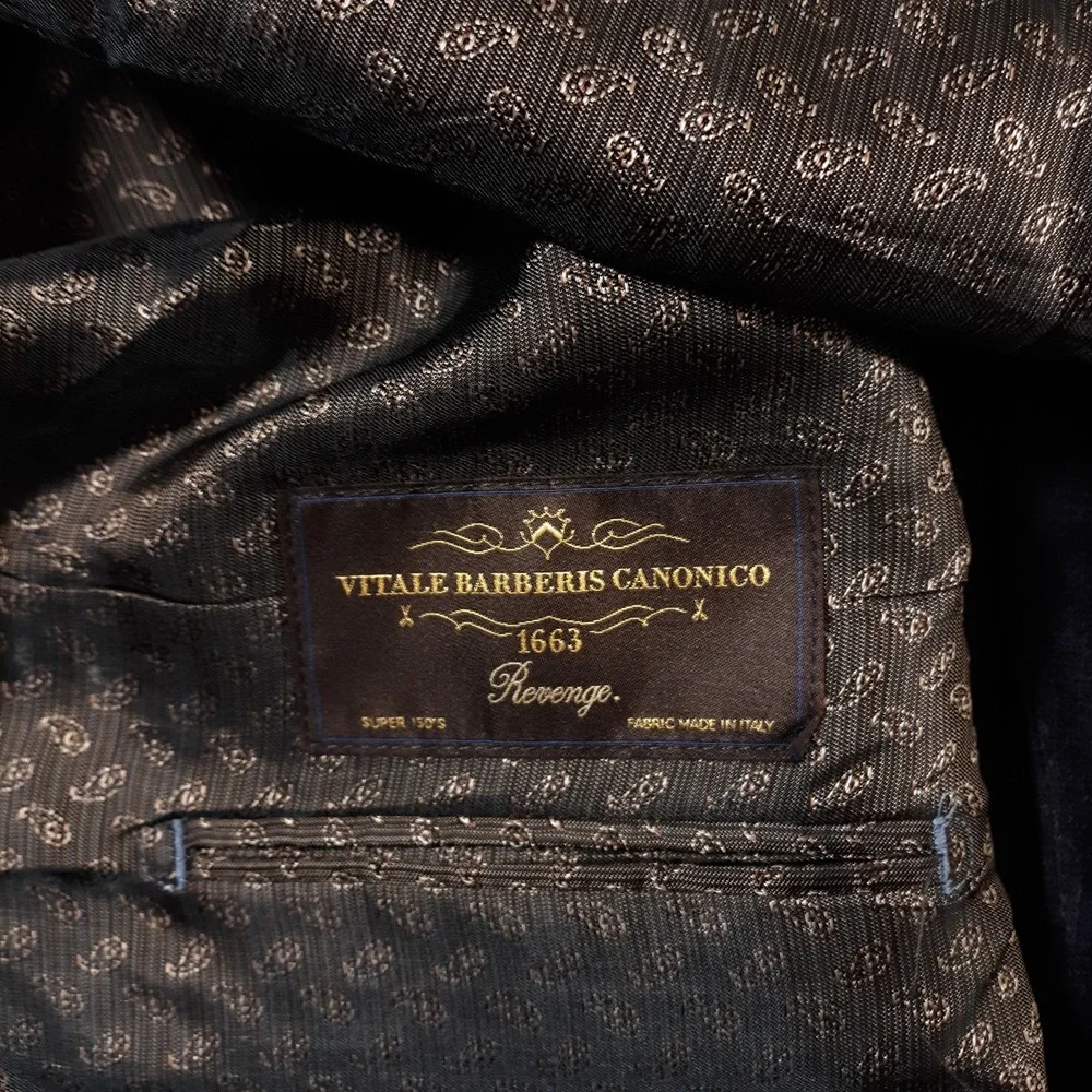 Joseph Abboud Wool Suit Jacket Blazer Mens 50 R Blue Vitale Barberis Canonico